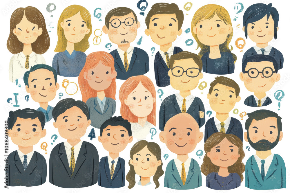 Cartoon of diverse professionals communicating in an online workspace Cartoon of diverse professionals communicating in an online workspace