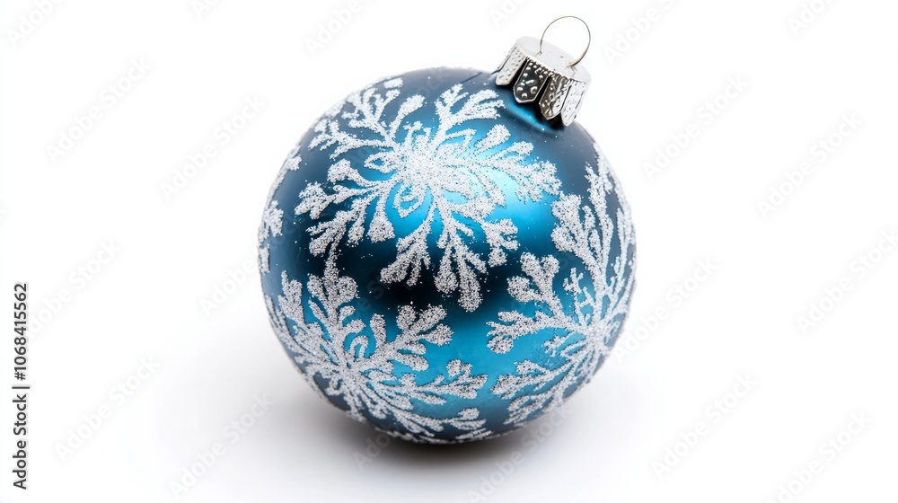 blue christmas tree ball with pattern isolated on white blue christmas tree ball with pattern isolated on white