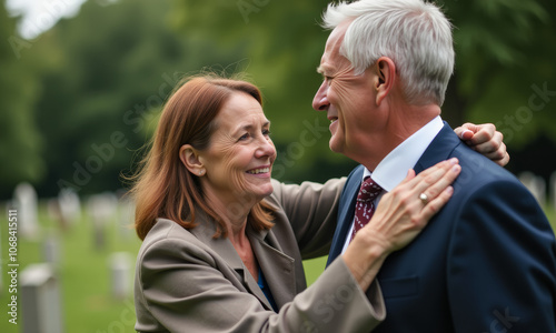 Loving Couple in a Cemetery