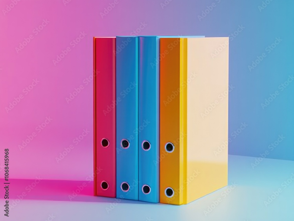 Vibrant Five-Ring Binders in Rainbow Colors