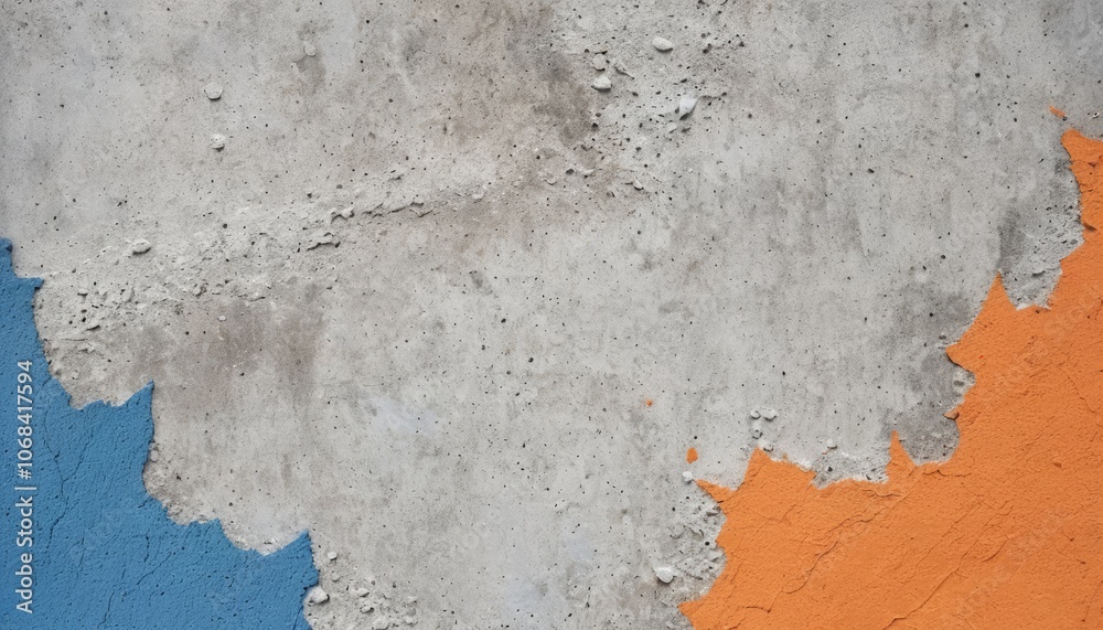 Obraz premium An abstract textured background with peeling concrete and colorful paint patches