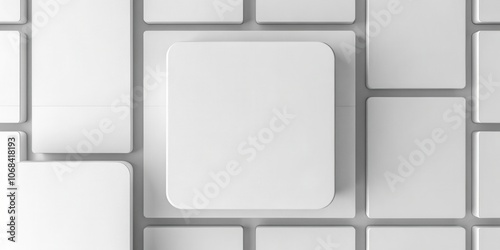 Abstract Geometric White Block Pattern Background