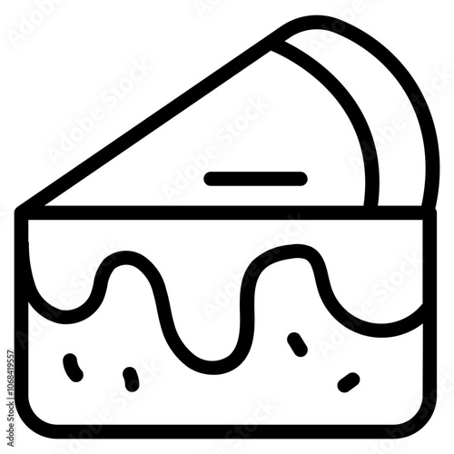 Caramel cake Line Icon