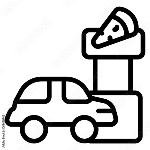 Drive thru Line Icon
