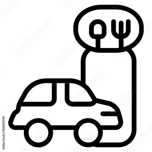 Drive thru Line Icon