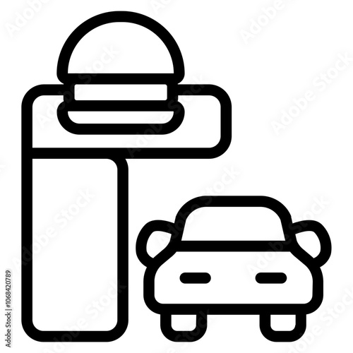 Drive thru Line Icon