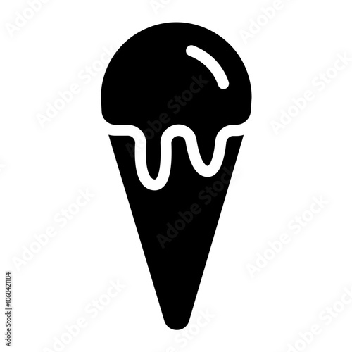 Ice cream caramel Solid Icon