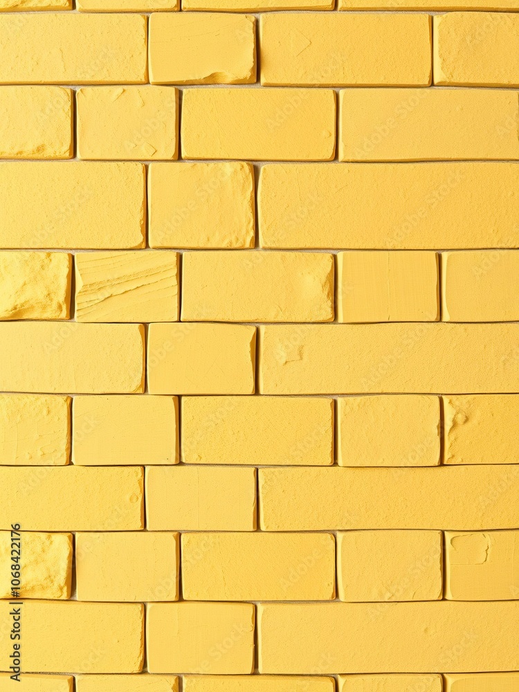 Fototapeta premium Seamless wall background of Yellow natural sandstone tiles stitched with clay, seamless