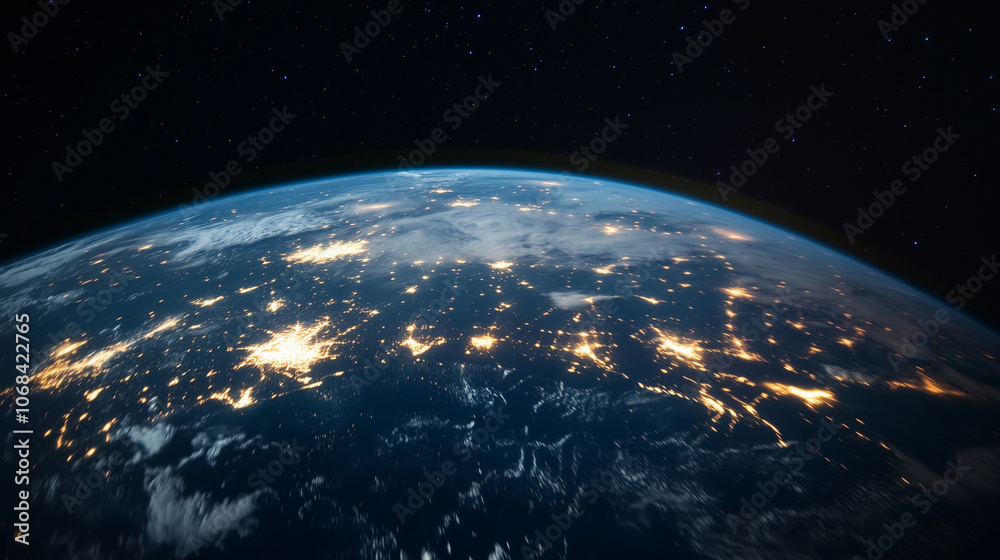 Earth viewed from space at night, with continents outlined by clusters of bright dots showing data center locations connected by light trails Earth viewed from space at night, with continents outlined by clusters of bright dots showing data center locations connected by light trails