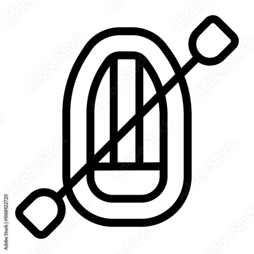 Rubber boat Line Icon