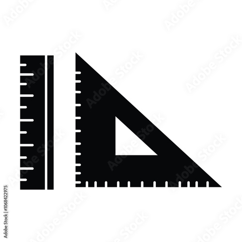 ruler icon vector on white background 