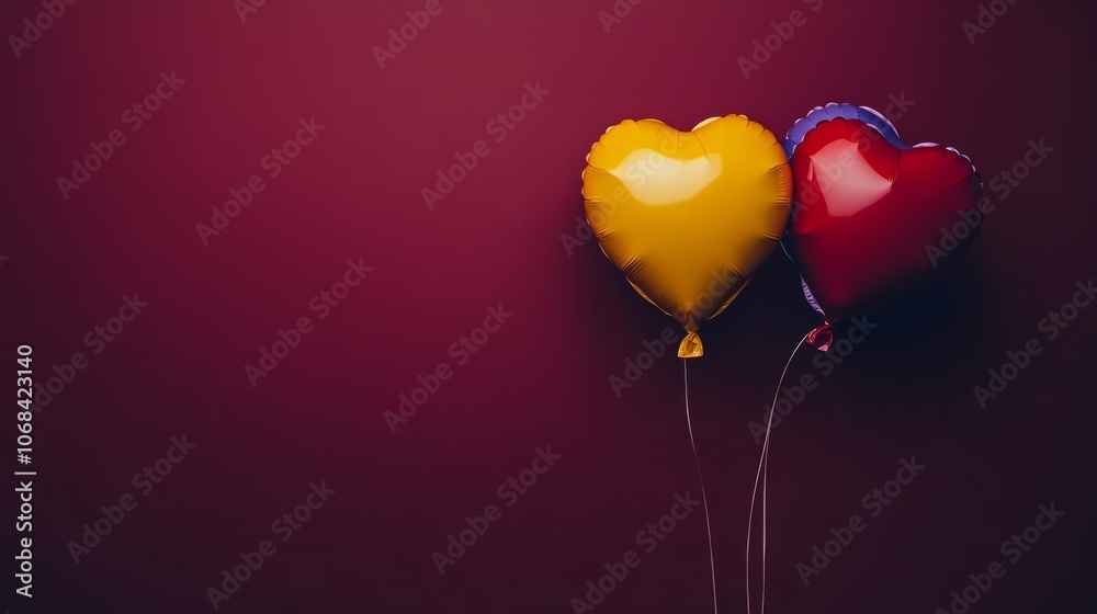 colourful heart shaped ballons in front of wall colourful heart shaped ballons in front of wall