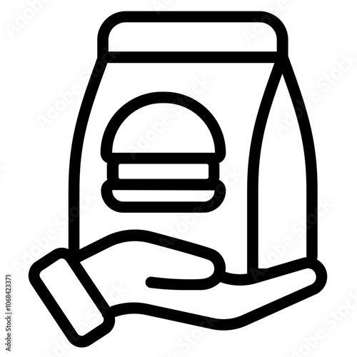 Takeaway bag Line Icon