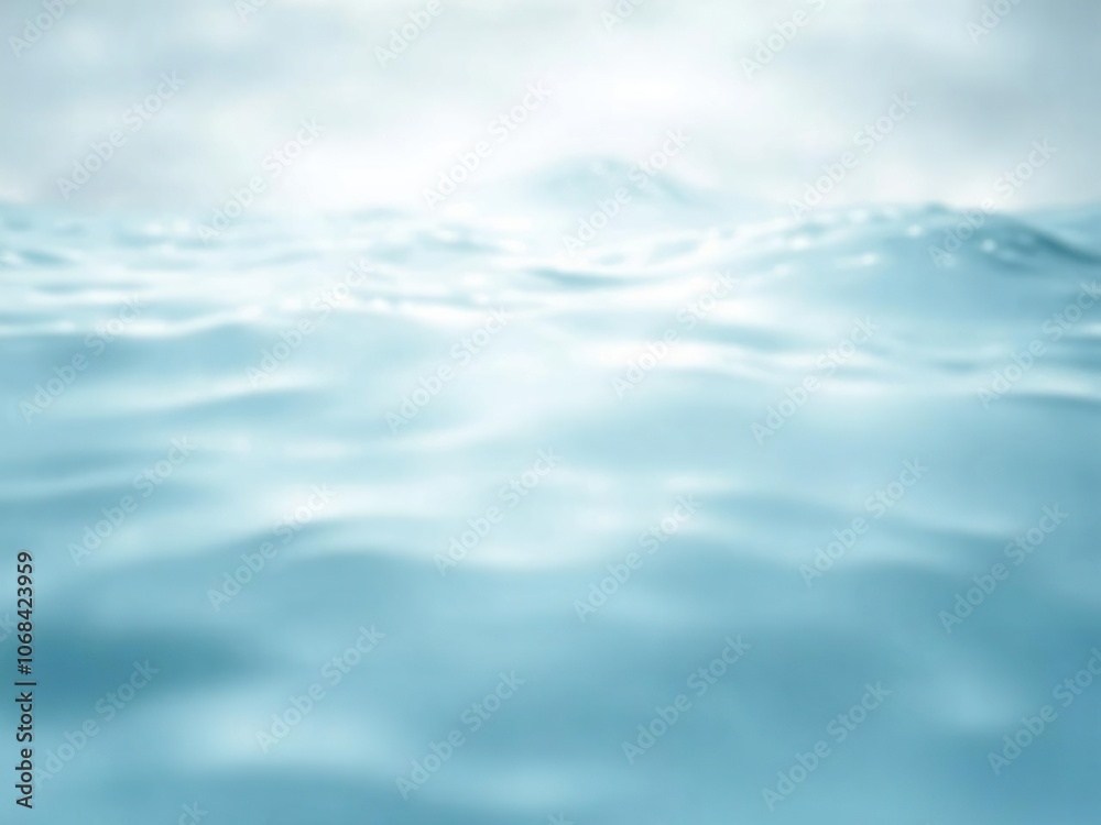 Naklejka premium Soft and blurry light blue abstract background resembling water ripples, calming