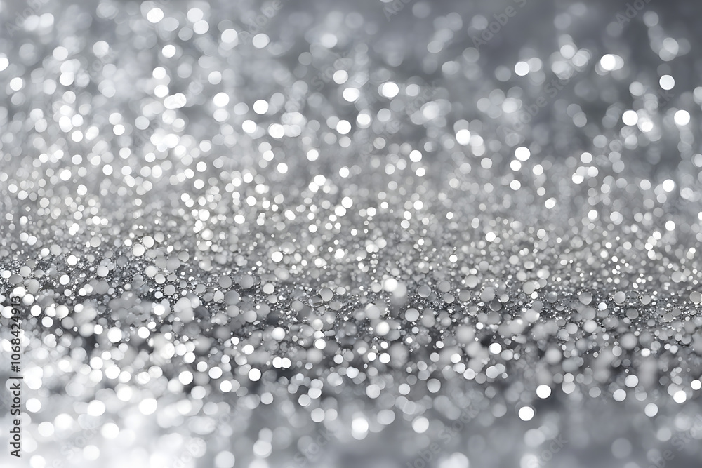 Silver glitter with soft light reflections metallic and luxurious, AI Generated