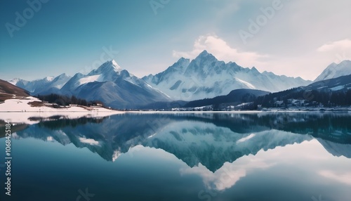 Alpine Harmony: A Watercolor Reflection
