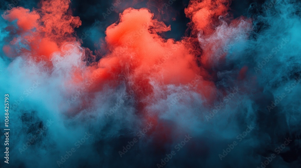Abstract smoke cloud in red and blue hues. Abstract smoke cloud in red and blue hues.