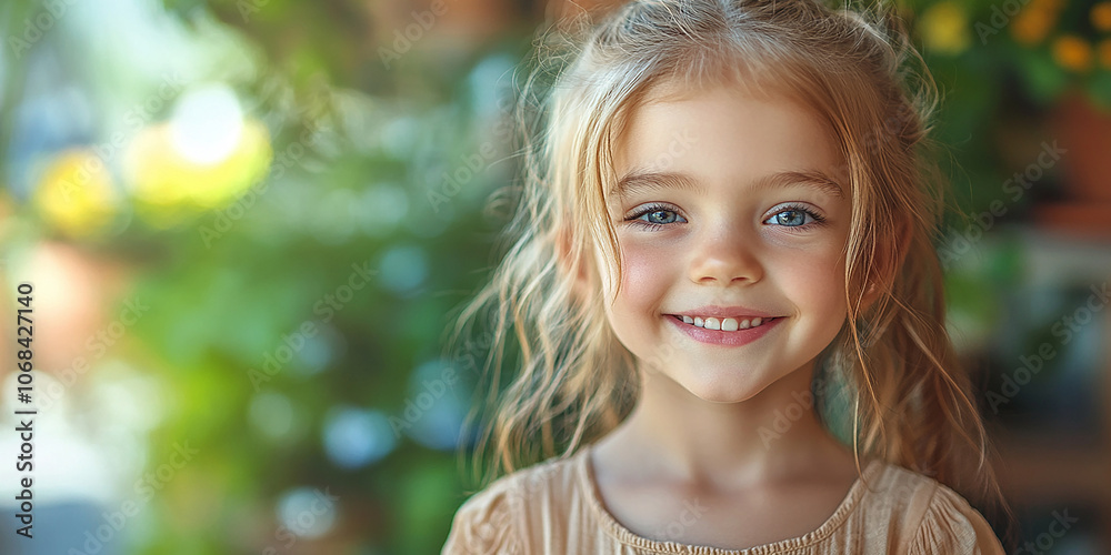 portrait of an white little girl with a smile portrait of an white little girl with a smile