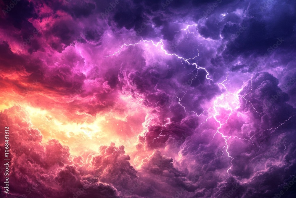 Lightning storm in an ominous sky stormy clouds digital illustration Lightning storm in an ominous sky stormy clouds digital illustration