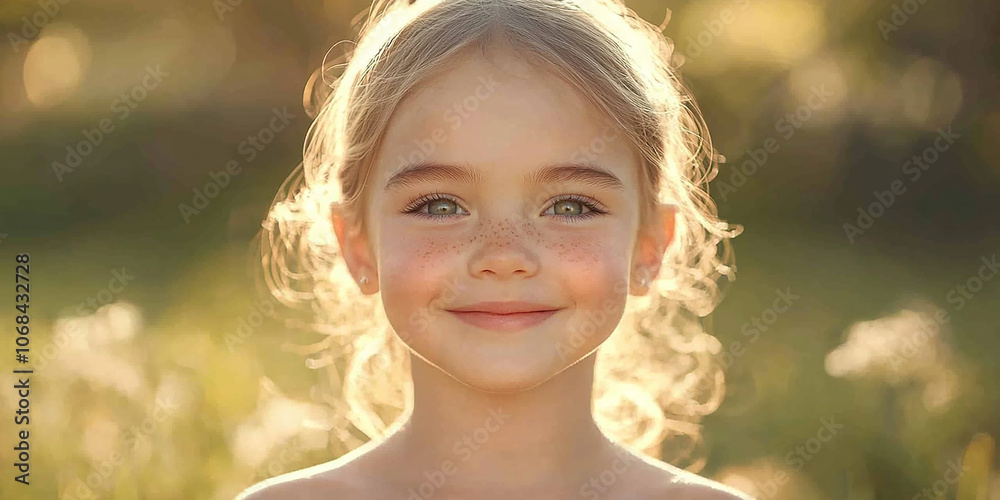 Portrait of a beautiful little girl looking at the camera