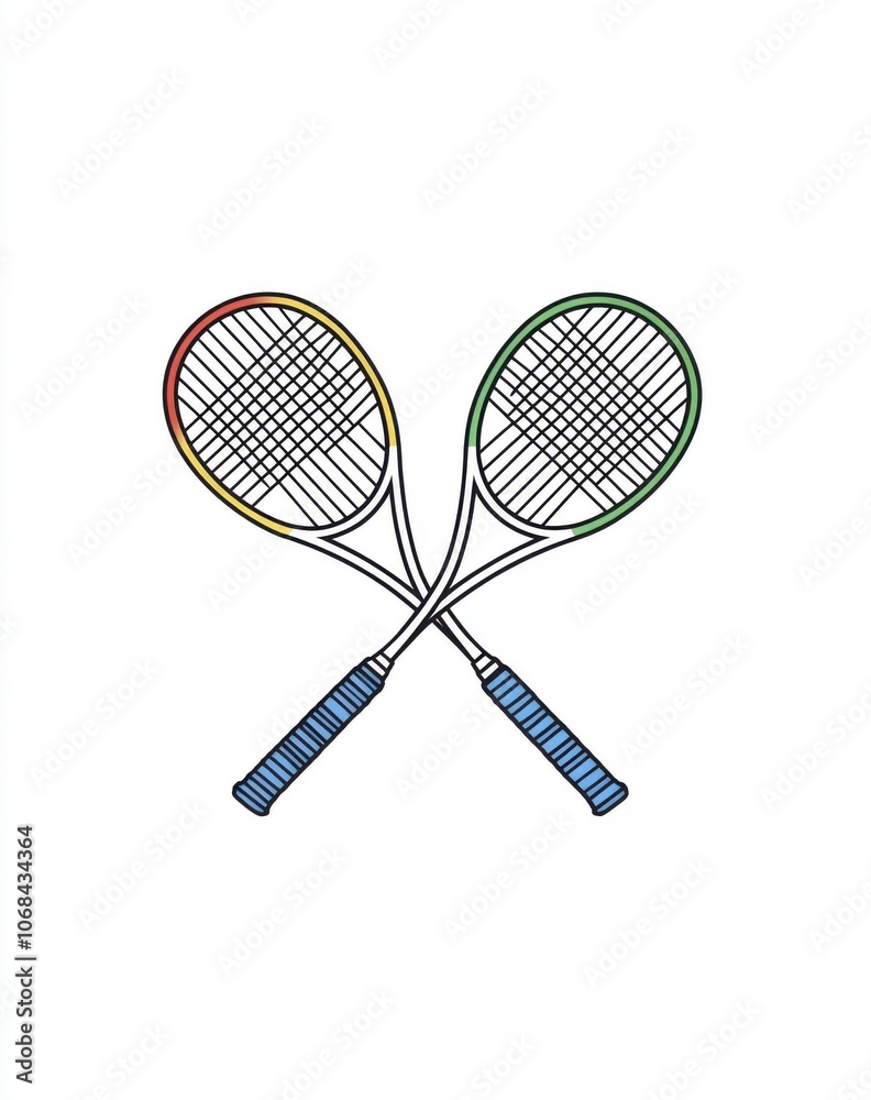 Simple line art, two tennis rackets crossed, white background, simple design, vector logo, clip art style, clip art --ar 53:67 --style raw --v 6.1 Job ID: 6c1171dc-1e58-41ab-99f3-4c65f8375e6b Simple line art, two tennis rackets crossed, white background, simple design, vector logo, clip art style, clip art --ar 53:67 --style raw --v 6.1 Job ID: 6c1171dc-1e58-41ab-99f3-4c65f8375e6b