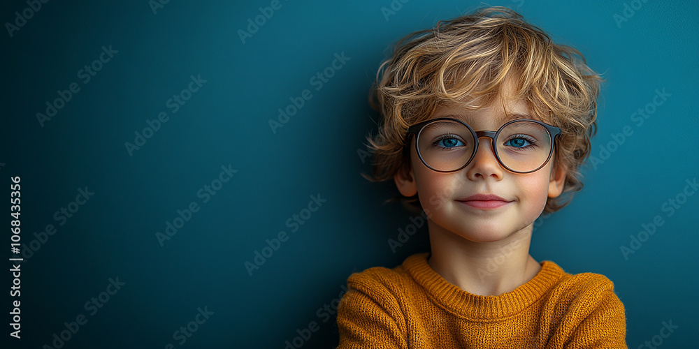Portrait of a cute little boy with glasses Portrait of a cute little boy with glasses