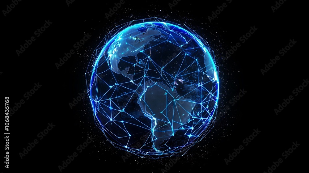 Obraz premium Global network connection over the world