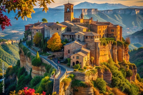 Stunning Macro Photography of Civita di Bagnoregio's Ancient Stones, Lush Greenery, and Unique Architecture Capturing the Timeless Beauty of this Italian Hilltop Village