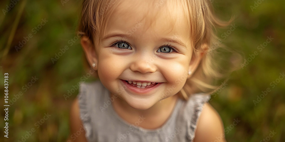portrait of an white little girl with a smile portrait of an white little girl with a smile