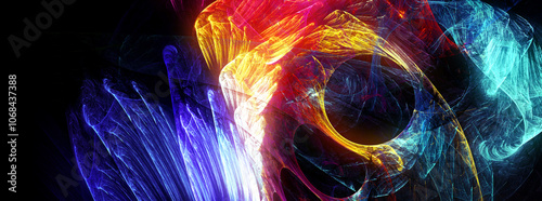 Wallpaper Mural Bright modern fractal on a black background for creative graphic design. Torontodigital.ca