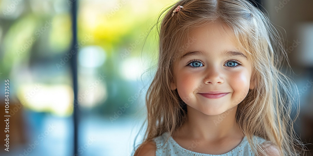 portrait of an white little girl with a smile portrait of an white little girl with a smile