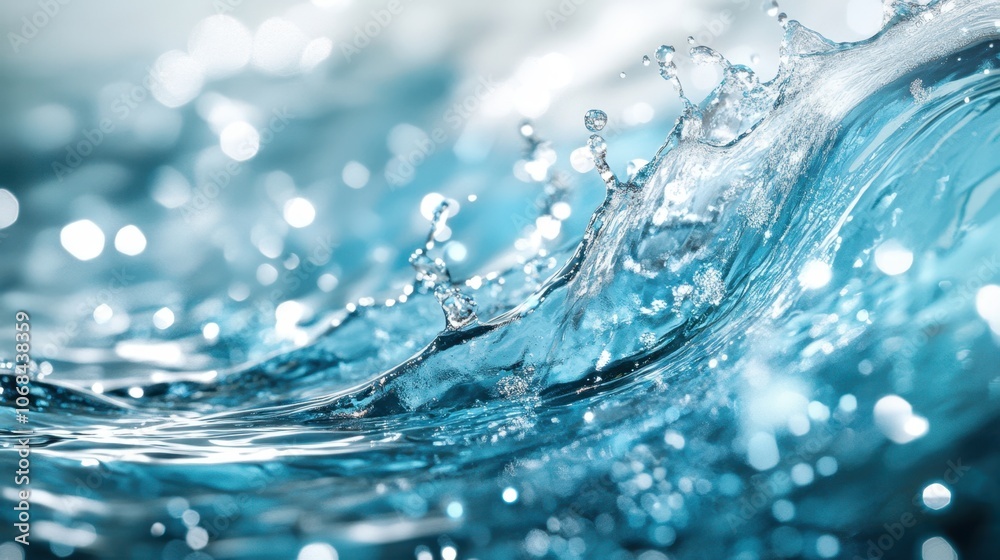 The Splashing Blue Water Wave