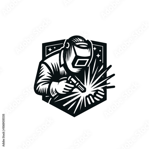 welder emblem. Isolated vector illustration