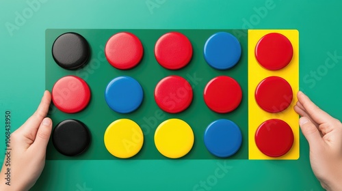 Engage with colorful game tokens as you explore creative learning activities for all ages photo