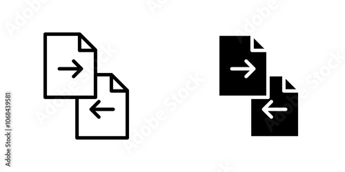 Compare icon set. outlined and solid filled versions.