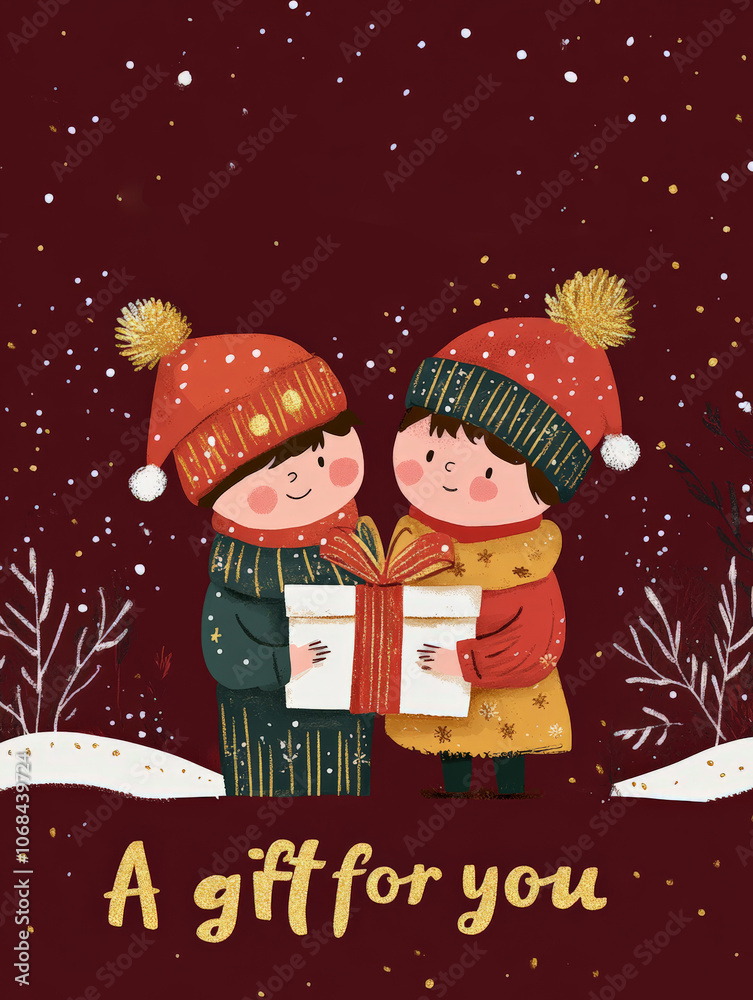 Charming Christmas Illustrations with Featuring Carolers: Cute Holiday Designs for Cards, Wallpapers, T-Shirts, Posters & Decor 