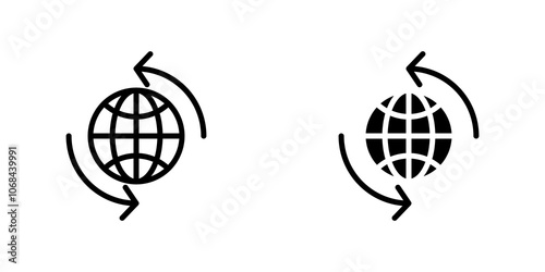 Import export icon set. outlined and solid filled versions.