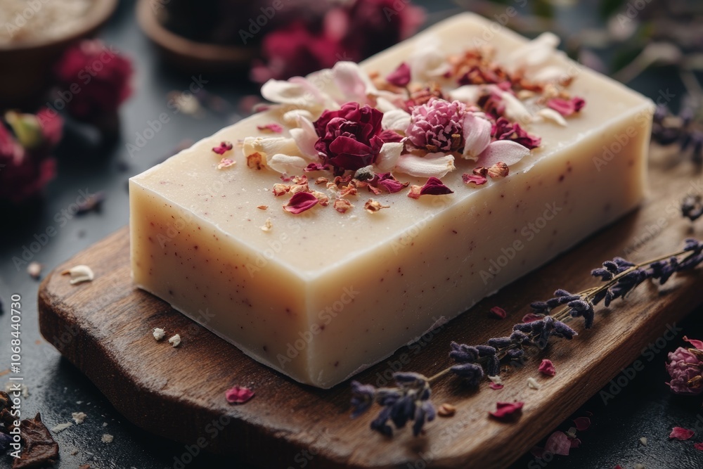 Delicate Artisan Soap with Dried Flowers and Petals: A Luxurious Touch for Your Skincare Routine Delicate Artisan Soap with Dried Flowers and Petals: A Luxurious Touch for Your Skincare Routine