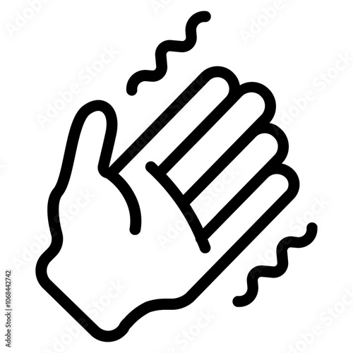 Hand trembling Line Icon