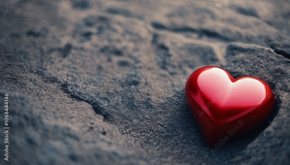 Stone Heart in Darkness, Heavy and Lifeless, Symbolizing Emptiness Stone Heart in Darkness, Heavy and Lifeless, Symbolizing Emptiness