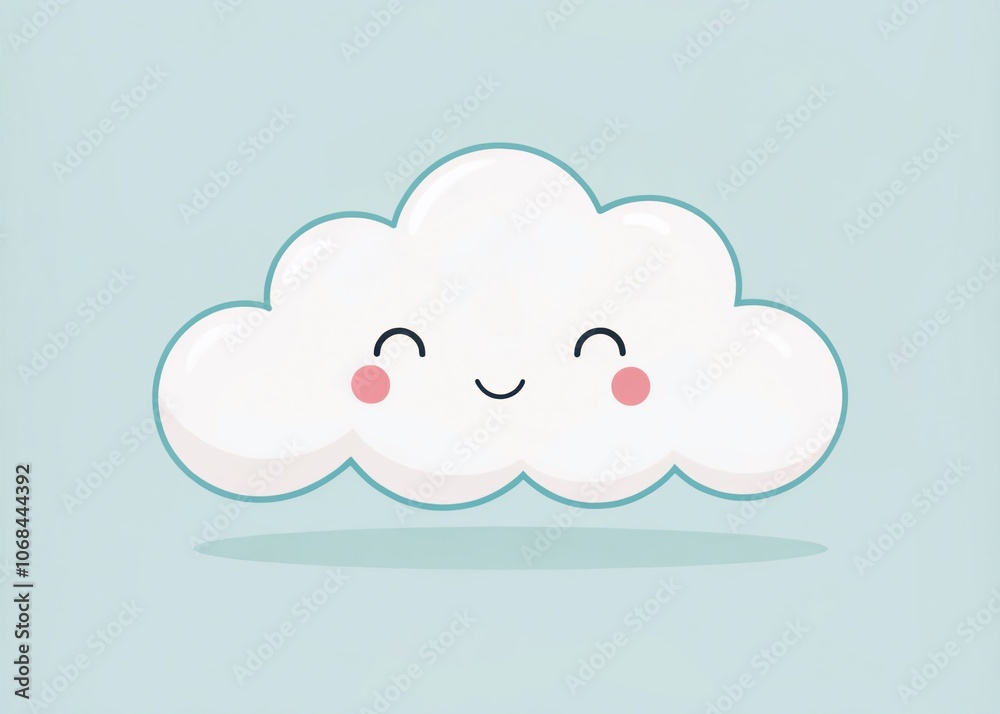 Cute Cartoon Cloud Hand Drawn Minimalist Illustration - Perfect for Kids' Decor, Nursery Art, and Whimsical Designs Cute Cartoon Cloud Hand Drawn Minimalist Illustration - Perfect for Kids' Decor, Nursery Art, and Whimsical Designs