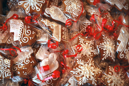 Obraz na płótnie Christmas gingerbread at Christmas market in Katowice, Poland w salonie