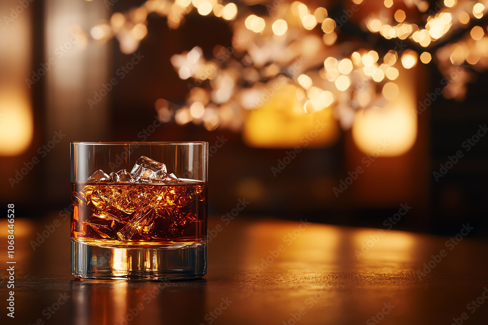 Amber Japanese whisky in elegant glass, dark bar counter, blurred background, warm tones, soft light, classic Japanese luxury Amber Japanese whisky in elegant glass, dark bar counter, blurred background, warm tones, soft light, classic Japanese luxury