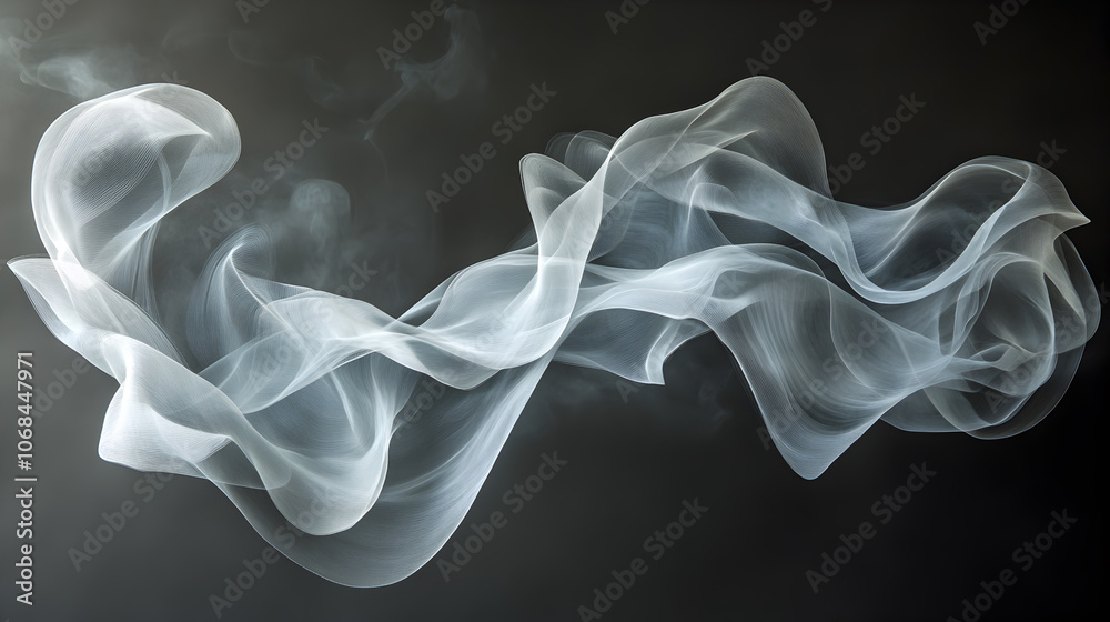 Fototapeta premium Abstract white smoke on dark background.