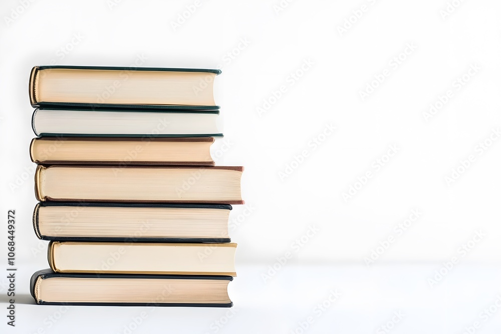 Minimalist Scene with Small Stack of Neatly Arranged Books Minimalist Scene with Small Stack of Neatly Arranged Books