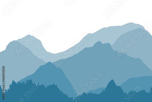 Abstract Mountain Landscape Illustration