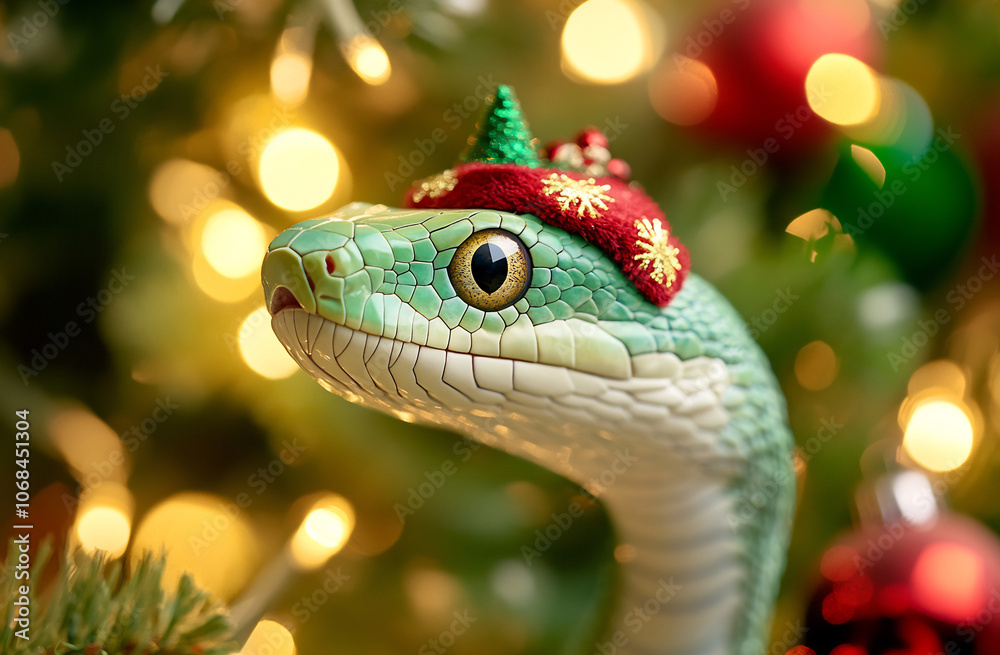 Holiday hat snake with decorations Holiday hat snake with decorations