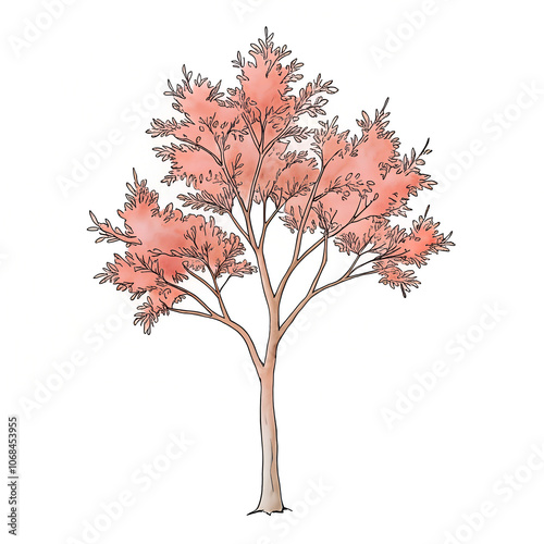 Elegant Decorative Autumn Tree for Nature Themed Designs and Seasonal Projects