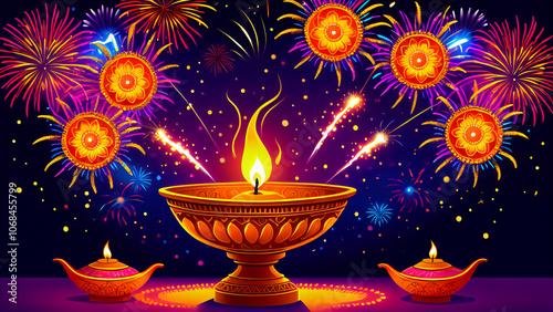 Majestic Glow of Candles and Colorful Fireworks Filling the Sky with Magic, Harmony and Spiritual Immersion in a Festive Atmosphere Full of Joy, Peace and Warmth of Tradition