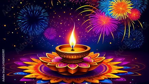 Majestic Glow of Candles and Colorful Fireworks Filling the Sky with Magic, Harmony and Spiritual Immersion in a Festive Atmosphere Full of Joy, Peace and Warmth of Tradition